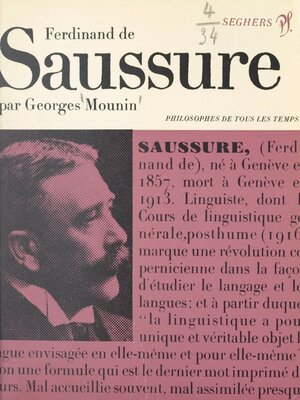 cover image of Saussure ou le structuralisme sans le savoir